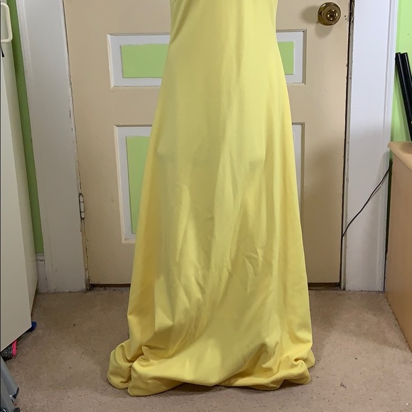 VINTAGE PEARL sleeveless bridesmaid dress yellow 4 - Picture 2 of 7